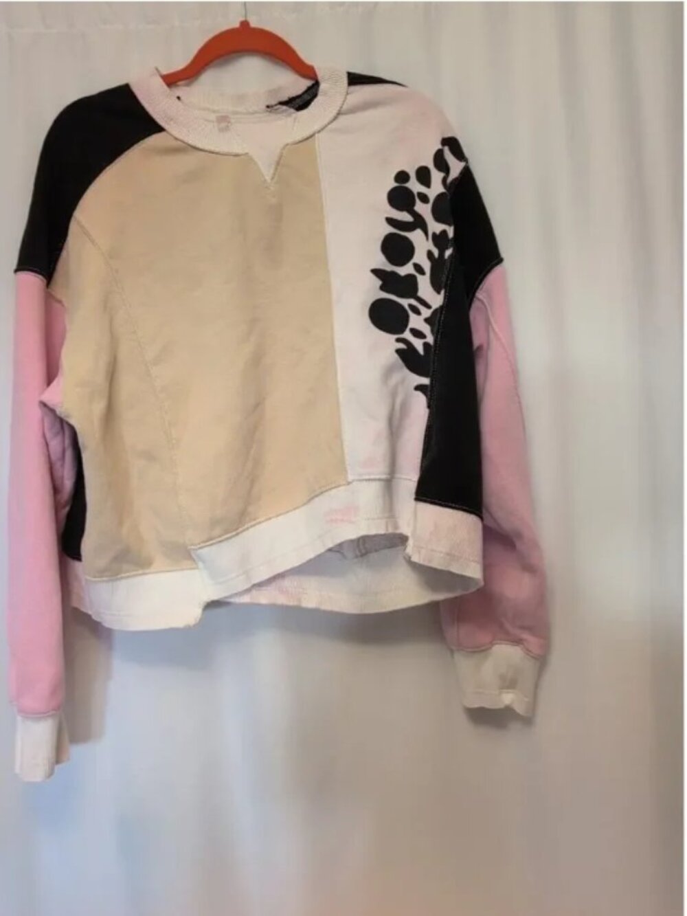 FP Movement Intercept Logo Sweatshirt Size L Colorblock Cropped Pullover - Picture 2 of 7